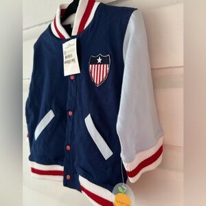 Blue and White NEW toddlers Varsity Jacket size 18M